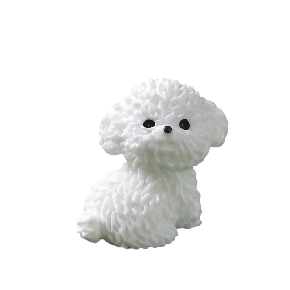 4 Piece Set Miniature Tiny White Dog Maltese Style Figurines - Picture 2 of 10